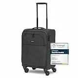 REDOLZ Cabin Weichschalen Kabinen-Koffer | Leichter Trolley mit 4 Doppelrollen für Damen & Herren 37 x 23 x 55 cm (Essentials 12)