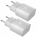 2 Stück USB-C Ladegerät Stecker, AFC Schnellladegerät Netzteil kompatibel mit Samsung Galaxy A13,A52,A52S,A53,S21,S20 FE,S10,S9,S8 Plus,S7,S6 Edge,S5,S4,Z Flip3,Z Fold3, und andere Smartphones-Weiß