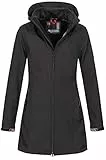A. Salvarini Damen Softshell Jacke wasserabweisend Outdoor lang AS-131 [AS-131-Schwarz-Gr.XXL]