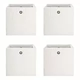 BUTLERS (4 Stück) Aufbewahrungsbox faltbar 30x 30cm -Toddy- Aufbewahrungswürfel mit Griffen | Aufbewahrung von Bettwäsche, Spielzeuge im Regal | Faltkiste zur Organisation im Kinderzimmer, Bad