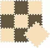 LittleTom 9 Teile Spielmatte Baby Puzzlematte ab Null - 30 x 30 cm Krabbelmatte Bodenmatte Kinder - Puzzle Teppich Kinderzimmer Matte - Outdoor Bodenschutzmatte Spielteppich Eva Schaumstoff Isomatte