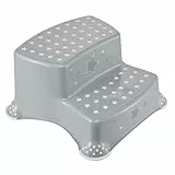 keeeper Stars Zweistufiger Tritthocker, Ab ca. 3 bis ca. 14 Jahre, Anti-Rutsch-Funktion, Igor, Grau