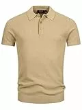 Indicode Herren INVorm Poloshirt Feinstrick mit Rippstricksaum | Herrenpoloshirt Baumwollshirt Polokragen Cornstalk, XXL