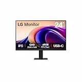 LG 24U631A-B Desktop-PC-Monitor 24 Zoll (61 cm), IPS-Panel, QHD-Auflösung (2560 x 1440), 5 ms 100 Hz, HDR 10, sRGB 99% (CIE1931), neigbar, HDMI 2.0, USB-C (15 W)