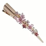 FRCOLOR Große Metall-Haarspange Mit Strasssteinen, Vintage-Blumendesign, Entenschnabel-Clip Für Frauen Und Mädchen, Ideal Für Alltag Und Partys