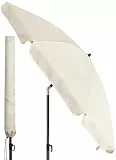 4smile Sonnenschirm Balkon SunnyJoy Ø 180 cm Beige - Balkonschirm mit Knickfunktion, UPF 50+ Gartenschirm, Sonnenschirm Strand mit Hülle, Strandschirm windfest stabil