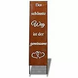 Rostikal Gartenschild 55 cm – Romantisches Edelrost Spruchschild zum Stecken gemeinsamer Weg für Garten, Terrasse, Balkon – Perfekte Deko für Hochzeiten und Jubiläen