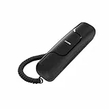 ALCATEL T06 - Schnurgebundenes Festnetztelefon - Ultra-kompaktes Design - Wandmontage - Wahlwiederholungstaste - Hörgerätekompatibel - Klingeltonlautstärkeregler- Schwarz