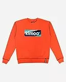 KIMOA Gestreiftes Logo, Koralle Sweatshirt, Korallenrot, L/XL