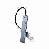 USB 3.0 Hub mit 1 USB 3.0 Ports & 3 USB 2.0, Ultra Slim USB HUB Superschneller Ultradünner Mini-USB Verteiler kompatibel mit Laptop, PC, Tastatur