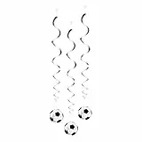 Boland 62503 - Dekorationsspiralen Fußball, 3 Stück, Länge 85 cm, Hängedekoration, Spirale, Dekoration, Girlande, Geburtstag, Mottoparty, Karneval