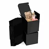 Geschenkbox,15 Stk Geschenkboxen Kraftpapier,Karton Schachteln, Bastelkarton,Quadratisch Geschenkbox Set,Pappschachteln mit Deckel,für Geschenke, Geburtstag, Party, Hochzeit(10 x 10 x 10 cm, Schwarz)