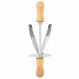 TOPINCN Croissantschneider, Croissant Maker Edelstahl Croissant Roller Rollmesser Brotteig Gebäckherstellungswerkzeug mit Holzgriff