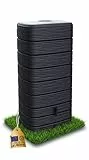 Ondis24 Regenwasser Wandtank Regenfass Eco 650 Liter Graphit anthrazit inkl. Wasserhahn