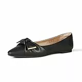 Amazon Essentials Damen Ballerinas mit Schleife, Schwarz, 41.5 EU