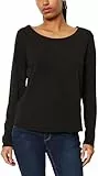 Marc O'Polo Denim Damen Langarmshirt aus Bio-Baumwolle mit U-Boot-Ausschnitt, Schwarz (Black), M