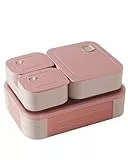 Swkien Brotdose Kinder mit Fächern, Auslaufsichere Lunchbox Bento Box Kinder, 1100ml 3 in 1 Jausenbox mit Fächern, Brotdose für Schule & Kindergarten, Mikrowellen & Spülmaschinenfest, BPA Frei