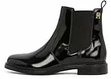 Tommy Hilfiger Damen Chelsea Boots Abrasivato Leather Glänzend, Schwarz (Black), 38