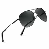 wearPro Sonnenbrille-Herren-Damen-Polarisiert Premium Metallrahmen Sonnenbrillen Unisex mit UV400 Schutz Vintage Schwarz Fahrerbrille-Verlaufs-JJH