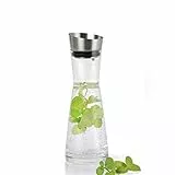 blomus -ALDOA- Wasserkaraffe, Glasgefäß, elegant, klassischer Deckel aus Edelstahl, 900ml, Farbe Clear (63169)
