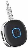 Mohard AUX Bluetooth Adapter Auto, Drahtloser KFZ Bluetooth 5.3 Empfänger für Heim-Stereo/Kabelgebundene Kopfhörer, Bleutooth Adapter AUX 3,5mm, Auto Equalizer, Dual Verbindung, 16 Stunden Spielzeit