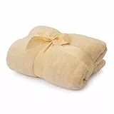 Lumaland Kuscheldecke 150x200cm aus herrlich kuscheligem 100% Coral Fleece | Warme & atmungsaktive Sofadecke aus besonders weichen Fasern zum Entspannen drinnen oder draussen [Beige]