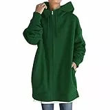 HANXIULIN Oversize Sweatshirt Damen,Sweatjacke mit Kapuze Lang Zipper Sweatshirtjacke Oversize Kapuzenjacke Full Zip Übergangsjacke Sweatshirt Kapuzenpullover Mantel Jacke,Motorrad Hoodie