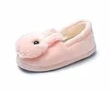 Yeeteepot Jungen Mädchen Plüsch Hausschuhe rutschfest Gummisohle Schuhe Kleinkind Winter Wärme Pantoffeln Indoor Leicht Weiche Hausschuhe Pink, EU 23-25 - Etikett 15/16