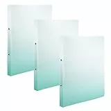 Idena 90380 - Ringbuch A4 aus Kunststoff, 3 Stück, Ordner in Weiß und Petrol mit 25 mm Rückenbreite und 2-Ring-Mechanik
