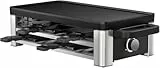 WMF Lono Selection Raclette Grill 8 Personen – Hochwertiger Cromargan Edelstahl, 1500W Leistung, keramikbeschichtete Grillplatte, 8 Pfännchen und Spatel, Temperaturregelung und Ablage