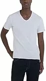 Replay Herren T-Shirt Kurzarm mit V-Ausschnitt, Weiß (White 001), L