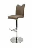 Robas Lund, Stuhl, Barstuhl, Barhocker, Alesi, Edelstahl gebürstet/cappuccino, 42 x 91-116 x 51 cm, ALESIEPC