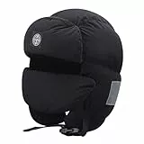 SJTJSPX Fliegermütze Damen Herren Trappermütze Winter Winddicht Russenmütze Warm Wintermütze mit Gesichtsmaske Daunenhut Outdoor Ski Bombermütze Einstellbar Pilotenmütze für Snowboarden Radfahren