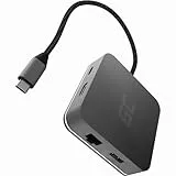 Adapter Dockstation GC USB-C HUB 6 im 1 3X USB 3.0, HDMI 4K, Ethernet, USB-C mit Power Delivery 87W für MacBook Pro 13/15, Dell XPS 13/15 kompatibel mit Samsung DeX