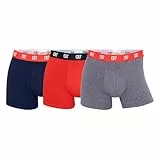 CR7 Cristiano Ronaldo Baumwoll-Badehose für Herren, Packung mit 3, Rot, Marine, Grau, XL