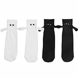 Svalor lustige Magnetische Socken mit händen, 2 Paar lustige Socken, Freundschaftssocken mit Magnetarmen, Hand in Hand Socken, Funny Witzige Sock Geschenke für Paar Freund Partner, 35-42