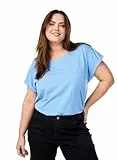 Zizzi Damen Große Größen T-Shirt 2er-Pack Baumwolle Rundhalsausschnitt Gr Gr L Della R. Blue/Black