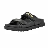 GUESS Damen Fabulon Flache Sandale, Schwarz 001, 37 EU