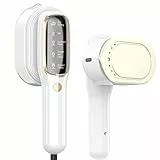 Reisebügeleisen, CJBIN 1000W Reise Dampfglätter, Tragbare Steamer Reise, 2-In-1 Faltbar Reise Steamer Dampfglätter mit 100 Ml Wassertank und 5 Dampfstufen für Zuhause Reisen, Schnelles Erhitzen,Weiß