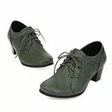 Generisch Oxford Schnürschuhe Damen Vintage Business Schuhe Halbschuhe Klassische Schnürhalbschuhe Derby Lederschuhe Mit Absatz