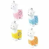 NUOBESTY 4stücke Alpaka Anhänger Aus Harz Für Schlüssel Kette Machen Alpaka-ornamente Aus Harz Alpaka-figur Alpaka-statuen-dekor Harzhandwerk Alpaka-anhänger-dekor