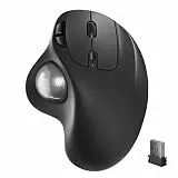 Nulea M501 Trackball Ergonomisch Wiederaufladbar Daumenbedient Präzise 3 Geräte via Bluetooth/USB für PC/Laptop/Mac/Windows (Bright Silver)