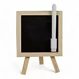 MIJOMA Mini-Magnettafel mit Holz-Ständer | Set mit Stift | Leichtes & Flexibles Notizbrett | Kreatives & stilvolles Retro-Design | Perfekt für Büro & Zuhause | ca. 10cm | Modern & Wiederverwendbar