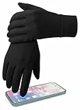 OZERO Winterhandschuhe Herren Touchscreen Thermo-Handschuhe Warm Wasserabweisend rutschfest Winddicht – Fahrradhandschuhe für Arbeit, Outdoor, Radfahren, Autofahren – Schwarz (Schwarz, L)
