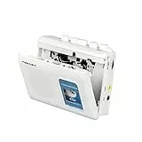 TOMASHI Tragbarer Kassettenspieler Walkman mit integriertem Lautsprecher, Mikrofon, Kopfhöreranschluss, 11,6 x 9 x 3,5 cm weiß