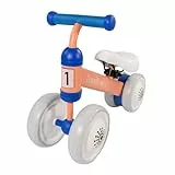 Lemodo Laufrad Rot Mit 4 Rädern - Balance Fahrrad ohne Pedale, Lauflernrad ab 1 Jahr, Stabiler Metallrahmen, Rutschfahrzeug - Max. Belastung 50kg