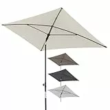 Doppler City Balkonschirm 200x125cm in Natur I Rechteckiger Sonnenschirm mit UV-Schutz I 3-fach verstellbarer Sonnenschirm Balkon inkl. Aufbewahrungstasche I Schirm von 180-220cm höhenverstellbar
