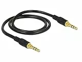 Delock Klinkenkabel Audio-Kabel 3,5 mm 3 Pin Stecker  Stecker 0,5 m schwarz