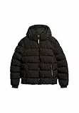 Superdry Herren Hooded Sports Puffer Jacket Anorak, Schwarz, Large