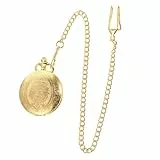 ibasenice Goldene Taschenuhr mit Kette für Herren & Damen, Vintage Quarzuhr im Retro-Design, Klassische Taschen Uhr als Halskette, Elegante Römische Zifferblatt Uhr für Sammlungen & Geburtstagsgeschen